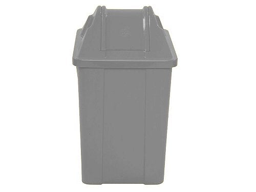 Lixeira Quadrada com Tampa Vai-e-Vem 100L - Cinza