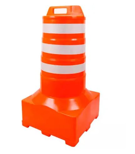 Cone Balizador Redondo - Laranja e Branco