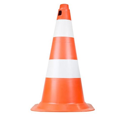 Cone de Sinalização em PVC 50 Cm – Laranja e Branco