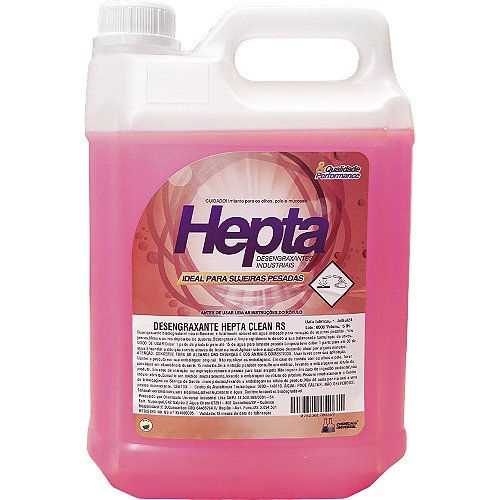 Desengraxante Hepta - 5 Litros - Limpeza Pesada - Multiuso