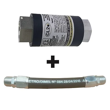 Válvula de Segurança Breakaway 3/4" + Mangote - Certificada Pelo Inmetro